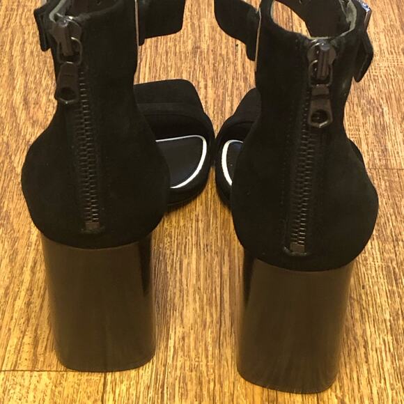 Rag & Bone Ellis Black Suede Buckle Sandal Heels Size 8 (38) - Picture 6 of 14